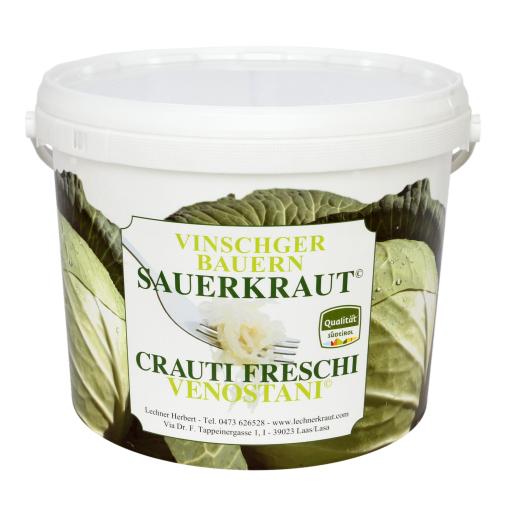 Rohes Vinschger Sauerkraut im Kübel